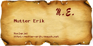 Mutter Erik névjegykártya