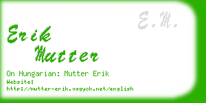 erik mutter business card